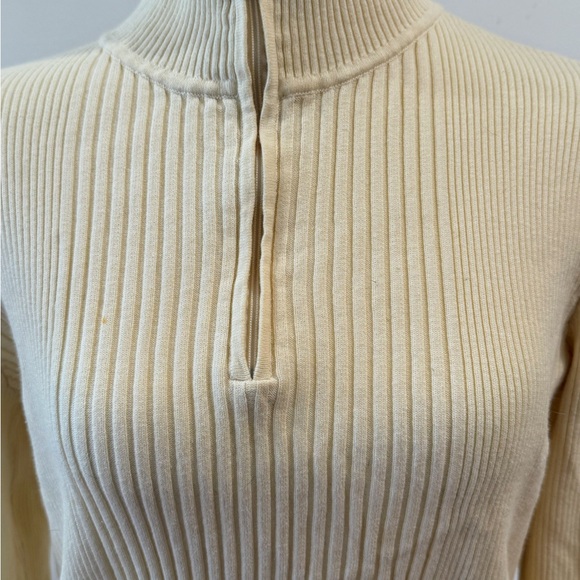 Beige/Cream Ribbed Turtleneck Sweater - Jones New York - Picture 4 of 8
